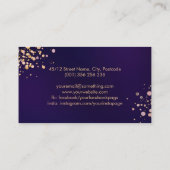 モノグラム – バラ大理石と金ゴールド（ばちゃばちゃ）跳ねる 名刺 (裏面)