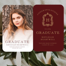 モノグラム バーガンディ ゴールド 写真 卒業