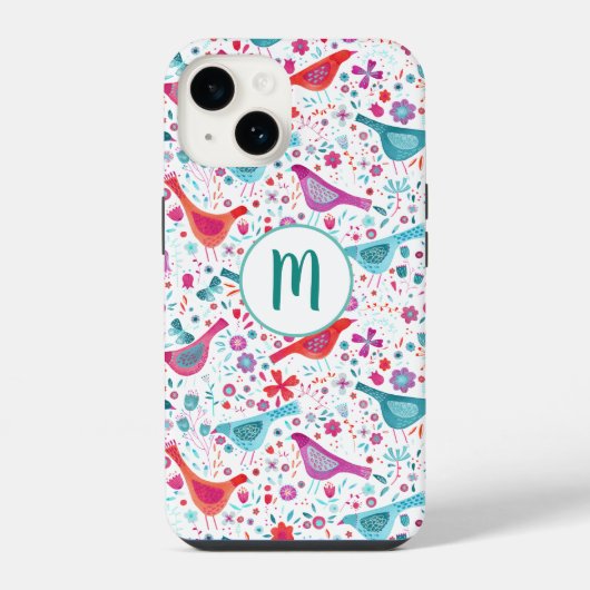 モノグラム・バード・パターン iPhoneケース (裏面)