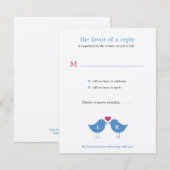 モノグラム バード 結婚式 出席確認カード 出欠カード (正面/裏面)