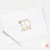 モノグラム パステル ベビーピンク 空  ベビーフラワー デザイン スクエアシール (封筒)