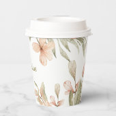 モノグラム パステル ベビーピンク 空  ベビーフラワー デザイン 紙コップ (裏面)