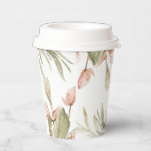 モノグラム パステル ベビーピンク 空  ベビーフラワー デザイン 紙コップ (右)