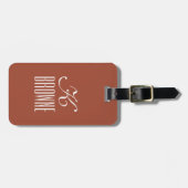 モノグラム |パーソナライズされたデザイン（淡い茶色） | ラゲッジタグ (正面横)