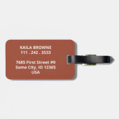 モノグラム |パーソナライズされたデザイン（淡い茶色） | ラゲッジタグ (裏面横)