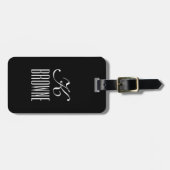 モノグラム |パーソナライズされた白黒デザイン | ラゲッジタグ (正面横)