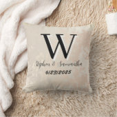 モノグラム パーソナライズド ボヘミアンスタイル 結婚記念品 クッション (ブランケット)