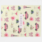 モノグラム パーソナライズ コケッテ ヴィンテージ シェル フリースブランケット (正面(横))