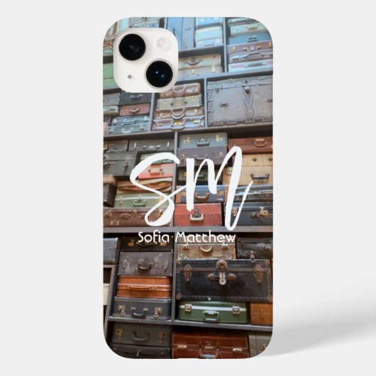 モノグラム ビンテージ トランク タワー 写真 旅行 Case-Mate iPhoneケース (裏面)