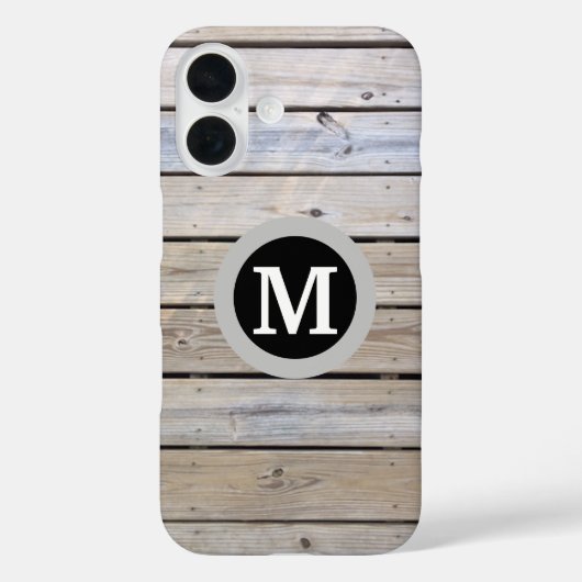 モノグラム ビーチウッド背景 Case-Mate iPhoneケース (裏面)