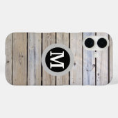 モノグラム ビーチウッド背景 Case-Mate iPhoneケース (裏面 (横))