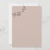 モノグラム ピンクとブラックのウェディング 招待状 (裏面)