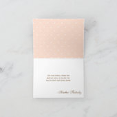 モノグラム ピンクの蝶 結婚式 感謝カード (内部)