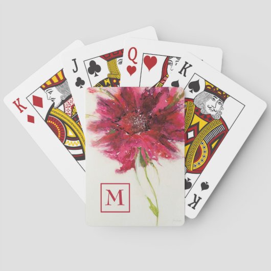 モノグラム |ピンクデイジー（白） トランプ (裏面)