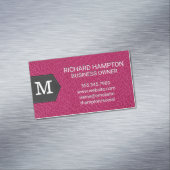 モノグラム |ピンクレザーとパッチ マグネット名刺 (インサイチュ)