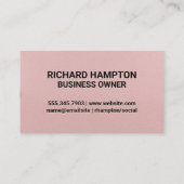 モノグラム |ピンクレザーオフィス宇宙背景 名刺 (裏面)