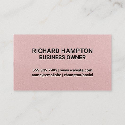 モノグラム |ピンクレザーオフィス宇宙背景 名刺 (裏面)