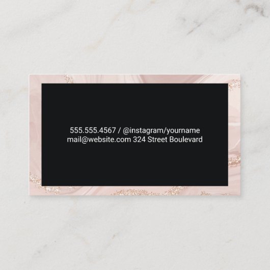 モノグラム |ピンク金ゴールド大理石 名刺 (裏面)