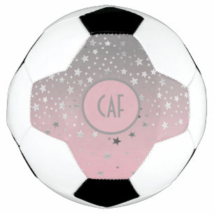モノグラム ピンク グレー 星 オンブレ トレンド シック サッカーボール