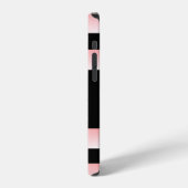 モノグラム ピンク ストライプ iPhoneケース (左側面)