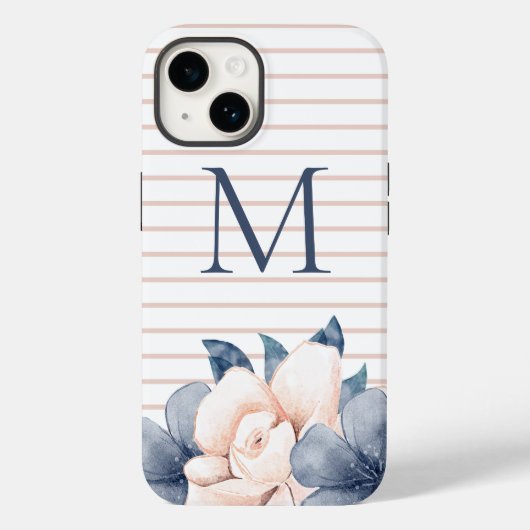 モノグラム ピンク フラワー Case-Mate iPhoneケース (裏面)