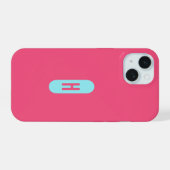 モノグラム ピンク ブルー iPhone 15ケース (裏面横)