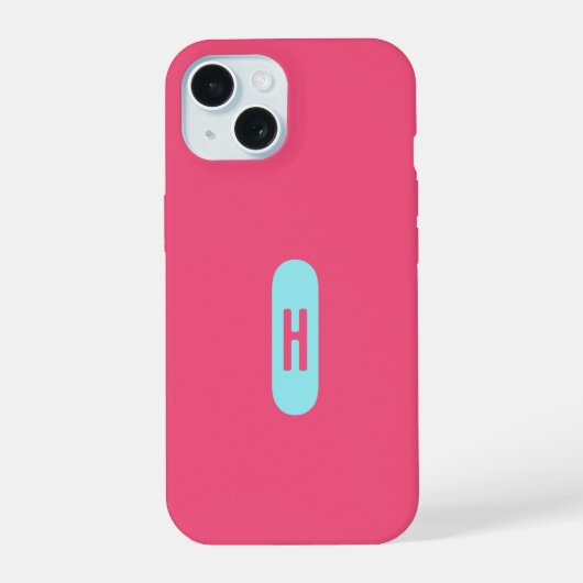 モノグラム ピンク ブルー iPhone 15ケース (裏面)