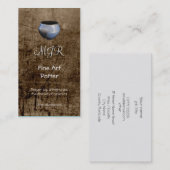 モノグラム、ファインアートの陶工、革効果 名刺 (正面/裏面)