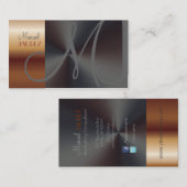 モノグラム フェイク カッパー/ブラシ スチール 名刺 (正面/裏面)