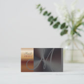 モノグラム フェイク カッパー/ブラシ スチール 名刺 (スタンド正面)