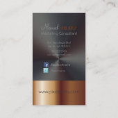 モノグラム フェイク カッパー/ブラシ スチール 名刺 (裏面)