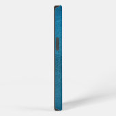 モノグラム フェイク ブルー レザー iPhoneケース (右側面)