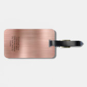 モノグラム フェイク ローズゴールド メタル スチール スタイル カスタム ラゲッジタグ (裏面横)