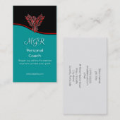 モノグラム、フェニックスのパーソナルトレーナー、赤いswoosh 名刺 (正面/裏面)