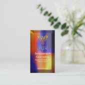 モノグラム、フェニックスのロゴを持つ死別のカウンセラー 名刺 (スタンド正面)