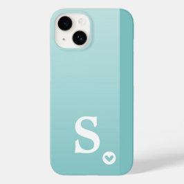 モノグラム フェミニン ミントグリーン ハート シンプル モダン シック Case-Mate iPhone 14ケース