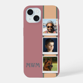 モノグラム フォトコラージュ ピンク iPhone 15ケース