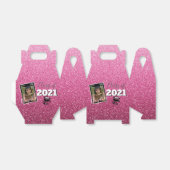 モノグラム&フォト卒業ピンクグラデーショングリッター フェイバーボックス (折り畳みなし)