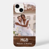 モノグラム フォト カップル ウッド 名前入り Case-Mate iPhoneケース (裏面)