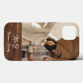 モノグラム フォト カップル ウッド 名前入り Case-Mate iPhoneケース (裏面 (横))