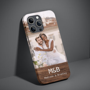 モノグラム フォト カップル ウッド 名前入り Case-Mate iPhone 14ケース