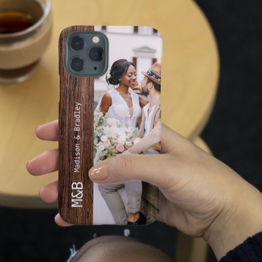 モノグラム フォト カップル ウッド 名前入り Case-Mate iPhoneケース