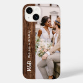 モノグラム フォト カップル ウッド 名前入り Case-Mate iPhoneケース (裏面)