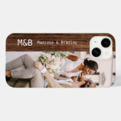 モノグラム フォト カップル ウッド 名前入り Case-Mate iPhoneケース (裏面 (横))