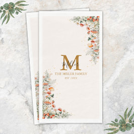 モノグラム フォレスト マッシュルーム フラワー フラワー 花 植物