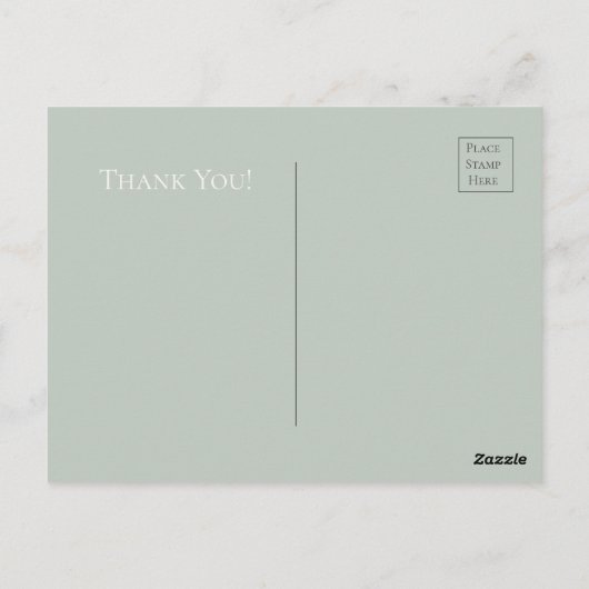 モノグラム フラワー ピンク ゴールド ウォーターカラー サンクス ポストカード (裏面)