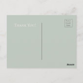 モノグラム フラワー ピンク ゴールド 水彩 ありがとうございます ポストカード (裏面)