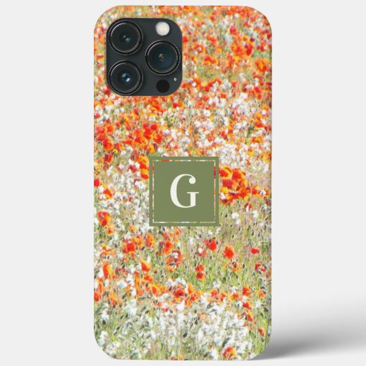 モノグラム フラワー モダン ガーリー ワイルドフラワー おしゃれ Case-Mate iPhoneケース (裏面)