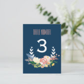 モノグラム フラワー リース | テーブル ナンバー 招待状 (スタンド正面)