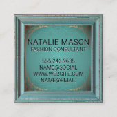 モノグラム | フレーム素朴金ゴールド装飾曼荼羅 スクエア名刺 (裏面)